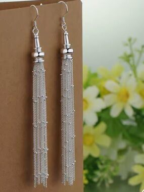 New .925 Sterling Tassel Earrings